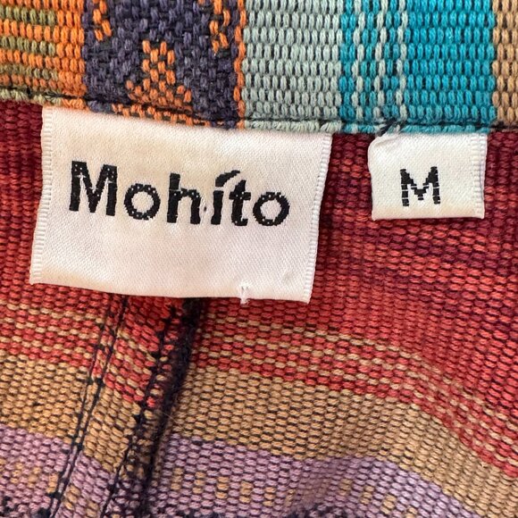 Mohito Western Jacket Sedona Stripe 2 Patch Pockets Embroidered Trim Women Med - Picture 6 of 7